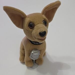 Tan Plush Dog Toy with Microphone